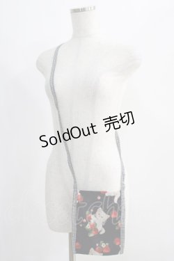画像1: alcali / 青木美沙子コラボ ノベルティサコッシュ  ブラック/サイベリアンストロベリー H-24-09-24-057-GO-BG-NS-ZH