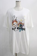 NieR Clothing / プリント半袖CUTSEW XL 白 H-25-05-11-1022-PU-TO-KB-ZH