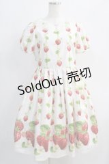 Emily Temple cute / トリプルStrawberryワンピース  オフ H-24-09-27-019-ET-OP-KB-ZT075