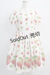Emily Temple cute / トリプルStrawberryワンピース  オフ H-24-09-27-019-ET-OP-KB-ZT075