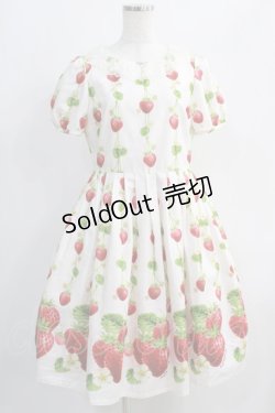 画像1: Emily Temple cute / トリプルStrawberryワンピース  オフ H-24-09-27-019-ET-OP-KB-ZT075