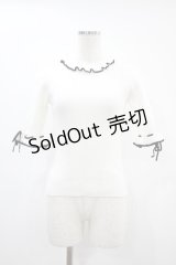 evelyn / パイピング袖リボントップス Free ホワイト/ブラック H-24-09-28-038-LO-TO-NS-ZH