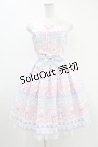 Angelic Pretty / Fancy Borderジャンパースカート Free ピンク H-24-09-28-006-AP-OP-NS-ZH