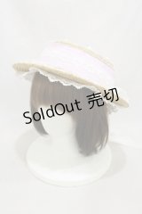 Angelic Pretty / Lacy GardenストローHat  ナチュラル/ピンク H-24-09-30-009-AP-AC-NS-ZT-K007