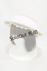 Angelic Pretty / Lacy GardenストローHat  ナチュラル/ピンク H-24-09-30-009-AP-AC-NS-ZT-K007
