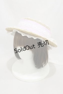 画像1: Angelic Pretty / Lacy GardenストローHat  ナチュラル/ピンク H-24-09-30-009-AP-AC-NS-ZT-K007