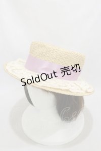 Ank Rouge / レースリボンストローハット  ナチュラル/ピンク H-24-09-30-011-CA-AC-NS-ZT-K007