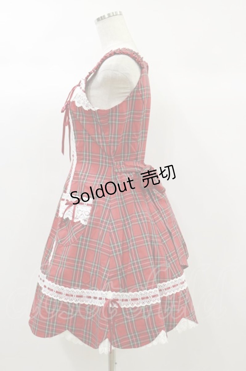 画像3: BABY,THE STARS SHINE BRIGHT / タータンチェック裾スカラップジャンパースカート Free エンジ H-24-09-30-067-BA-OP-NS-ZH (3)