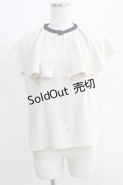 画像1: an another angelus / バイカラータイ付き2wayケープブラウス Free IVORY/NAVY H-24-10-02-047-CA-BL-NS-ZH