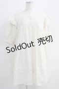 Maison de FLEUR Petite Robe canone / エンジェルショルダースモックワンピース Free off white H-24-10-05-072-EL-OP-NS-ZH