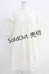 Maison de FLEUR Petite Robe canone / エンジェルショルダースモックワンピース Free off white H-24-10-05-072-EL-OP-NS-ZH
