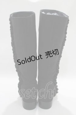 画像3: PINK HOUSE / フェイクレザーフリルブーツ M ブラック H-24-10-05-039-LO-SH-NS-ZH