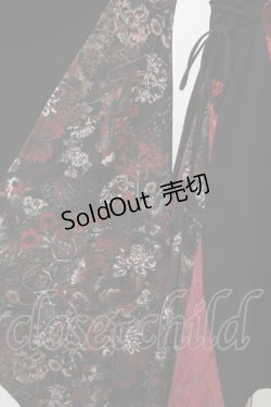 画像5: Qutie Frash / 着物袖ロングカーディガン  黒×赤 H-24-10-07-011-QU-JA-KB-ZH
