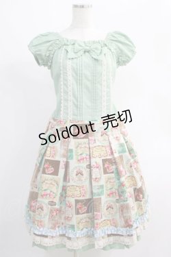 画像1: CHOCOCHIP COOKIE / リボンブローチ付きローズラベルワンピース Free ミント H-24-10-13-044-LO-OP-NS-ZH