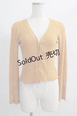 画像1: an another angelus / プチローズ釦リブニットカーディガン Free YELLOW H-24-10-14-068-CA-TO-NS-ZH