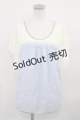 axes femme / 星座柄シフォンプルオーバー M サックス H-24-10-18-1035-AX-TO-NS-ZH
