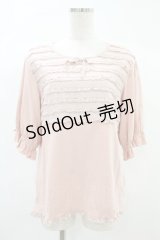 PINK HOUSE / リボンいっぱいフリル使いカットソー Free ピンク H-24-10-19-1057-LO-TO-NS-ZH