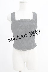 Moi-meme-Moitie / フロッキープリントビスチェ  ブラック H-24-10-20-073-MO-TO-KB-ZH