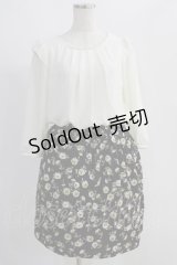 LODISPOTTO / 花柄切替ワンピース M オフ/ブラック H-24-10-23-056-LO-OP-NS-ZH