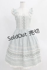 Innocent World / トワルドジュイ ロココ調薔薇柄ジャンパースカート サイズ表記なし グリーン×生成 H-24-10-24-033-IW-OP-NS-ZH