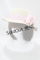 m petit by misako / TT*AMPLリボンカンカン帽  オフ/ピンク H-24-10-24-027-LO-AC-NS-ZT170