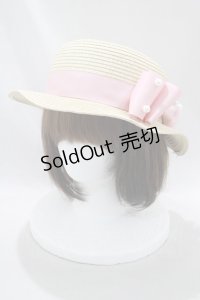 m petit by misako / TT*AMPLリボンカンカン帽  オフ/ピンク H-24-10-24-027-LO-AC-NS-ZT170