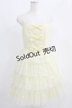 画像1: JESUS DIAMANTE / スペシャルレースバルドーワンピース 42 イエロー H-24-10-26-1032-JE-OP-NS-ZH