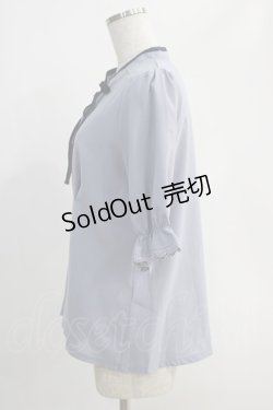 画像2: axes femme POETIQUE / マオカラーリボンブラウス M サックス H-24-10-26-1068-AX-BL-NS-ZH