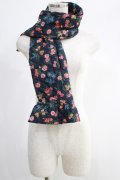 Jane Marple Dans Le Saｌon / Flowers of Jouy puffer scarf  ネイビー H-24-10-27-1001-JM-ZA-KB-ZT273