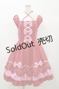 Angelic Pretty / ドット配色ミニ袖ワンピース F アカ×ピンク H-24-10-28-079-AP-OP-SK-ZH
