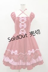 Angelic Pretty / ドット配色ミニ袖ワンピース F アカ×ピンク H-24-10-28-079-AP-OP-SK-ZH