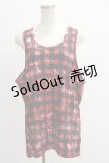 NieR Clothing / TANKTOP【LOGO CHECK】  赤 H-25-06-15-1006-PU-TO-KB-ZH