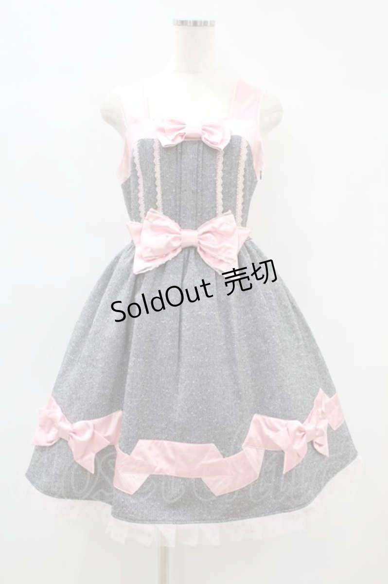 画像1: Angelic Pretty / リボンリボンジャンパースカート（旧タグ） Free ブラック H-24-10-31-003-AP-OP-NS-ZH (1)