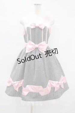 画像1: Angelic Pretty / リボンリボンジャンパースカート（旧タグ） Free ブラック H-24-10-31-003-AP-OP-NS-ZH