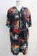 画像1: NieR Clothing / 総柄半袖プルパーカー  黒 H-25-05-11-1005-PU-TO-KB-ZH (1)