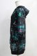 画像2: NieR Clothing / 総柄ZIP半袖パーカー  黒 H-25-05-11-1035-PU-TO-KB-ZH (2)