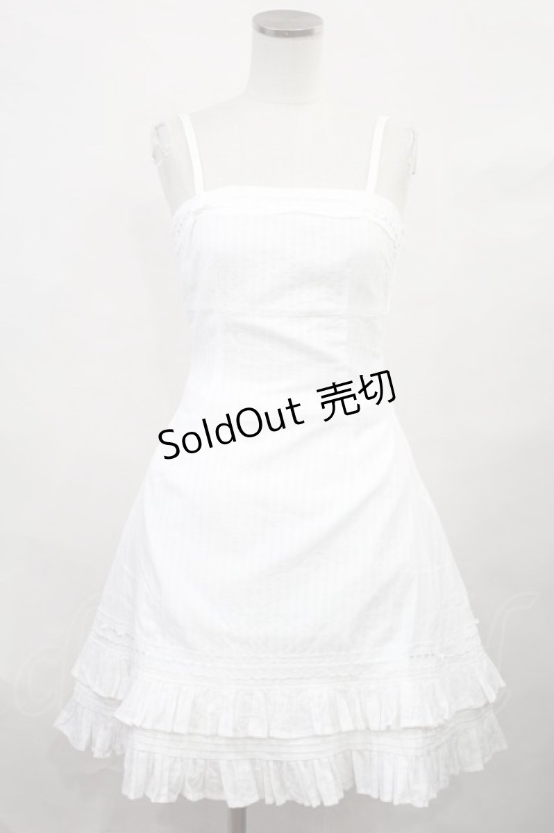 画像1: Mary Magdalene / ドビークロス編み上げワンピース Free シロ H-24-11-04-1017-CL-OP-NS-ZH (1)