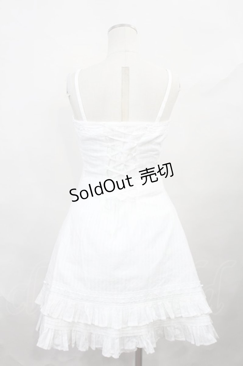 画像3: Mary Magdalene / ドビークロス編み上げワンピース Free シロ H-24-11-04-1017-CL-OP-NS-ZH (3)