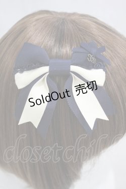 画像2: Innocent World / ケミカルレースWリボンクリップ  ネイビー/アイボリー H-24-11-05-006-IW-AC-NS-ZH