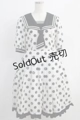 Melody BasKet / 記憶の中の水玉セーラーワンピース  ブラック H-24-11-07-029-LO-OP-KB-ZT246