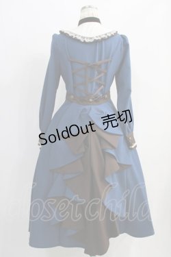 画像3: Innocent World / フルールバッスルドレス(長袖) M ブルー×ショコラ/Blue×Chocolat H-24-11-08-050-IW-OP-NS-ZH