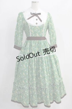 画像1: Innocent World / 丸衿ヨークティアードワンピース M グリーン H-24-11-08-058-IW-OP-NS-ZH