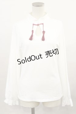 画像1: To Alice / チャイナトップス M 白 H-24-11-10-1035-LO-TO-NS-ZH