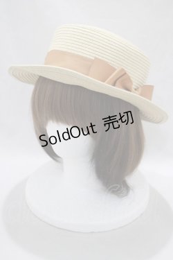 画像1: m petit by misako / AMブレードカンカン帽  アイボリー H-24-11-11-1079-LO-AC-NS-ZT170