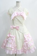 画像1: Angelic Pretty / リボンデコレーションワンピース Free オフ H-24-11-11-1002-AP-OP-NS-ZH (1)