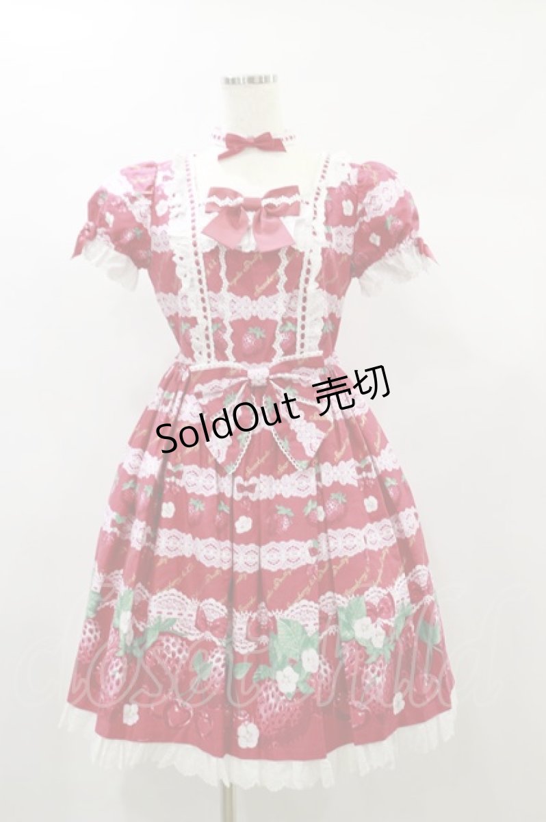 画像1: Angelic Pretty / Dessert Berryワンピース Free アカ H-24-11-13-037-AP-OP-NS-ZH (1)