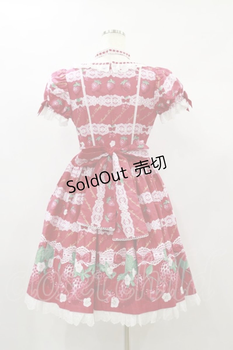 画像2: Angelic Pretty / Dessert Berryワンピース Free アカ H-24-11-13-037-AP-OP-NS-ZH (2)