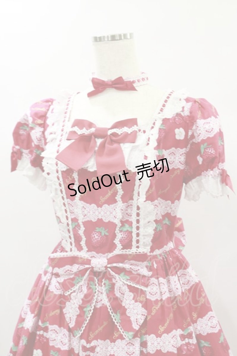 画像4: Angelic Pretty / Dessert Berryワンピース Free アカ H-24-11-13-037-AP-OP-NS-ZH (4)