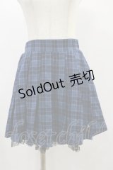 Ank Rouge / イニシャルプリーツスカート M ブルー H-24-11-13-063-CA-SK-NS-ZH