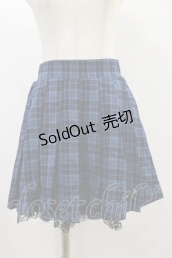 画像1: Ank Rouge / イニシャルプリーツスカート M ブルー H-24-11-13-063-CA-SK-NS-ZH